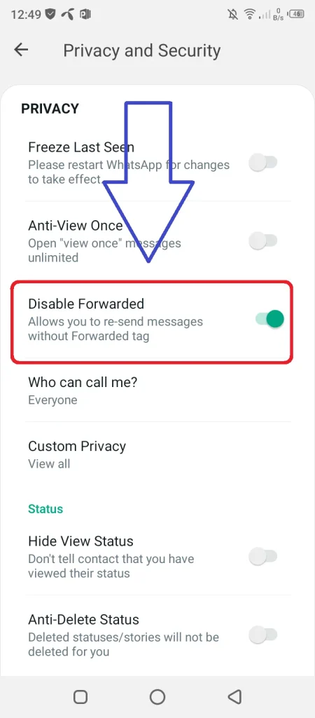 how to remove forwarded tag in whatsapp