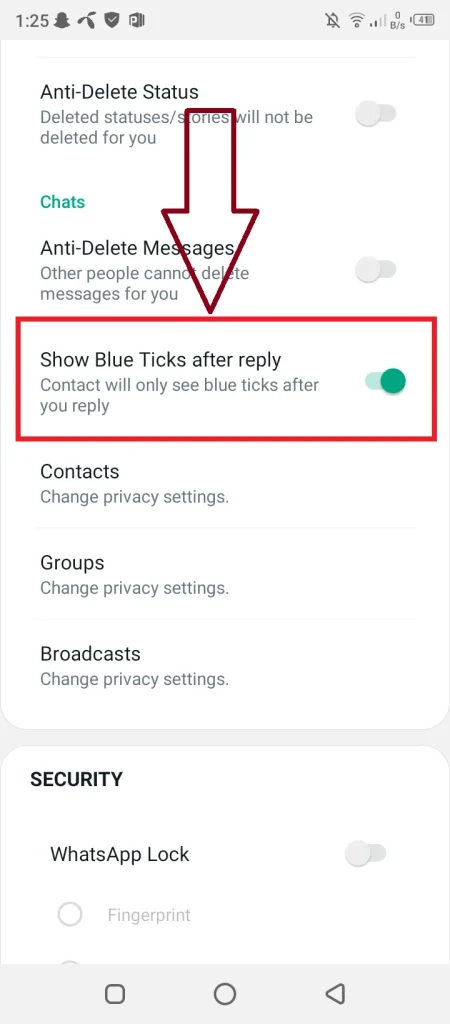 Show Blue Ticks After You Reply